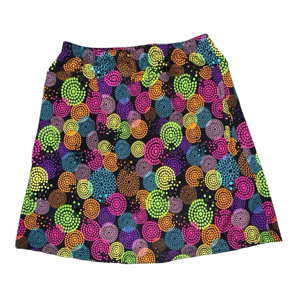 B SKINZ Vibrant Mosaic Circles Athletic Golf Skirt Shorts Skort Women's XL